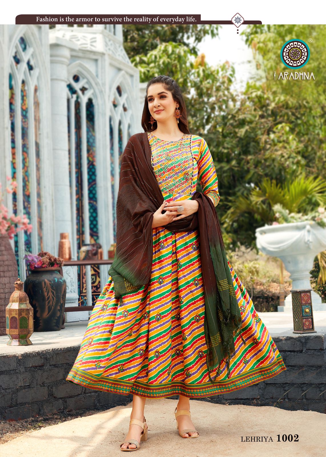 Aradhna Lehriya 1 New Designer Ethnic Wear Rayon Anarkali Kurti With Dupatta Collection